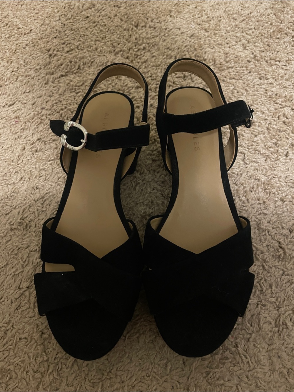 AEROSOLES Black Sandals Size 7.5